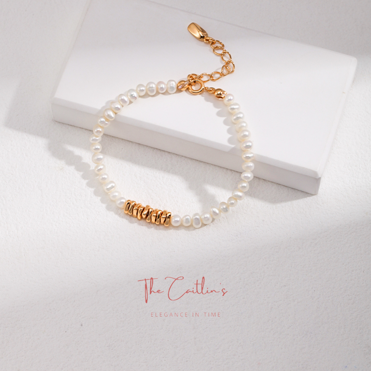 Gold Plated Sterling Silver Pearl Bracelet