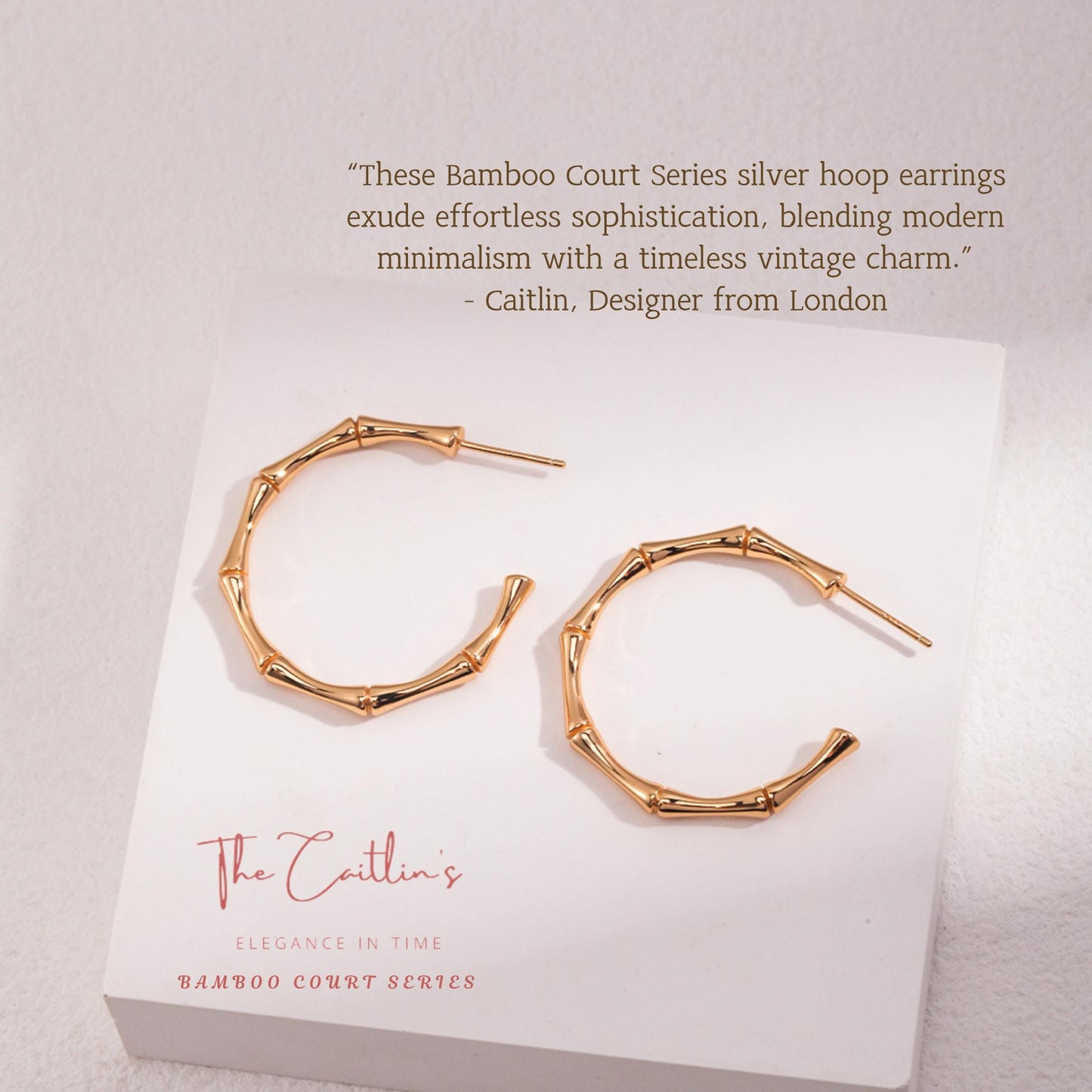 18K Gold-Plated 925 Silver Hoop Earrings