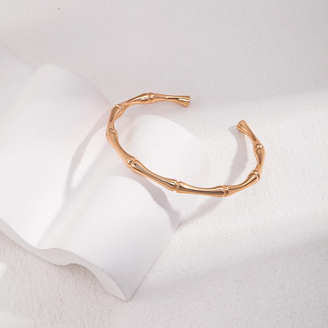 18K Gold-Plated 925 Silver Bamboo Bracelet